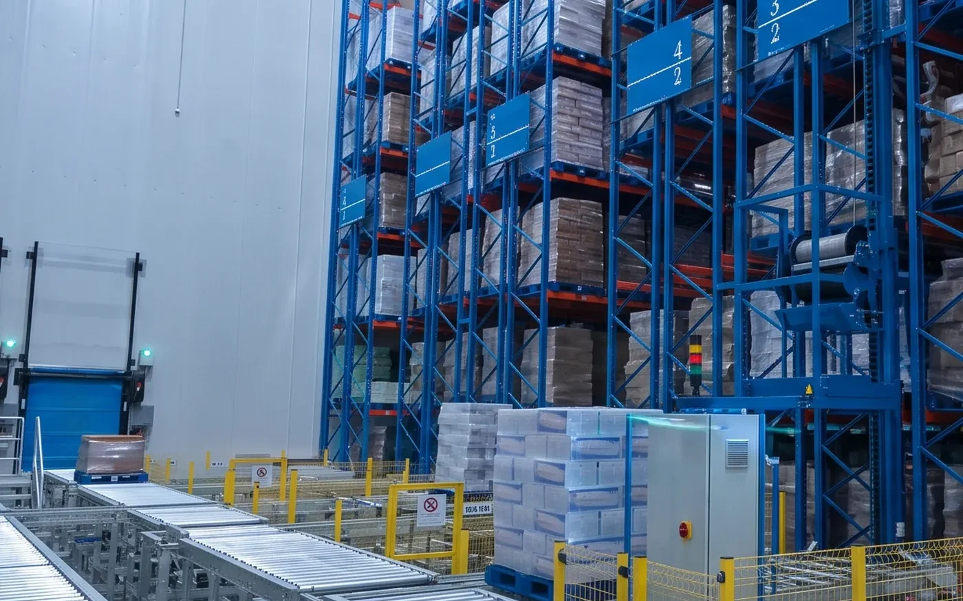 Automated pallet storage and conveyor system